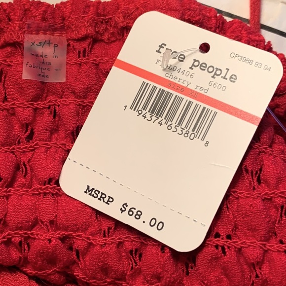 NWT! Free People Intimately Red Adella Cami Top - Picture 10 of 11